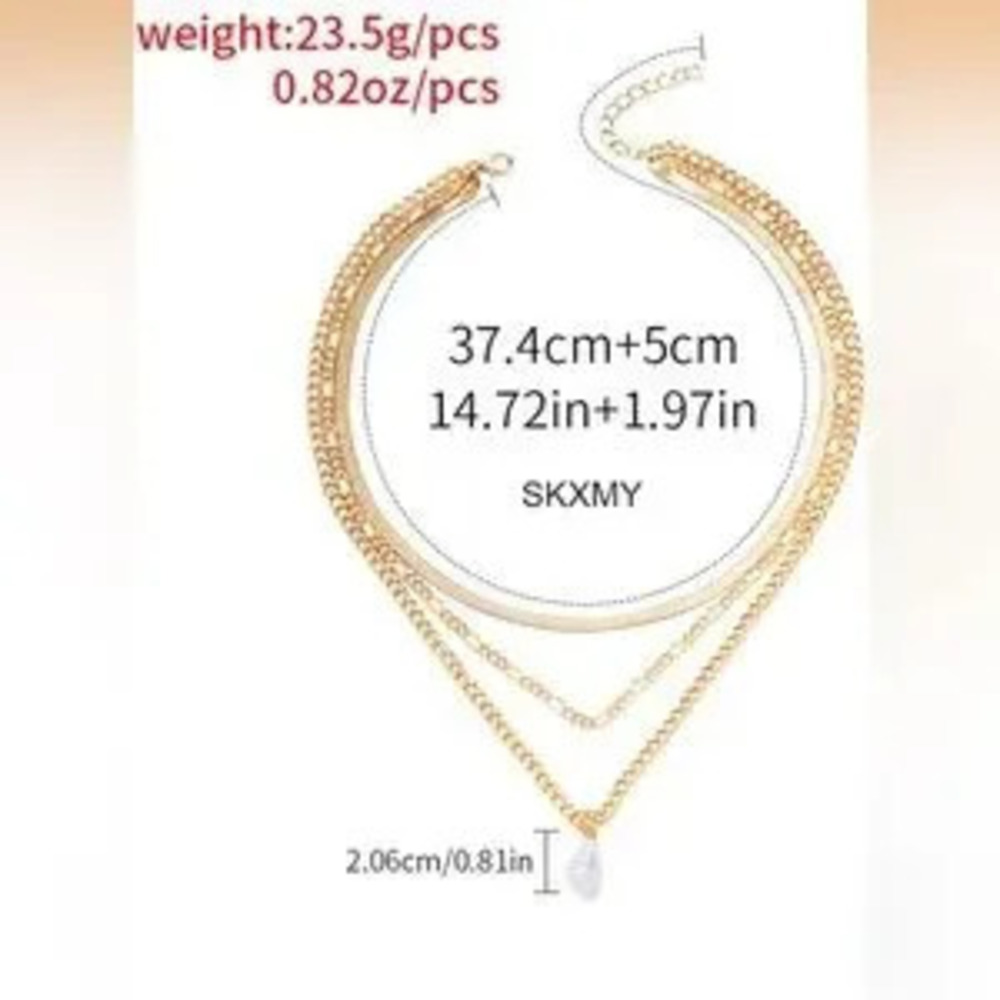 Seraphina Pearl Layered Necklace Gift Dainty Minimalist - Picture 5 of 5